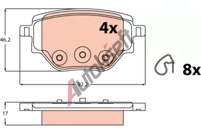 TRW Sada brzdových destiček TRW GDB2622, GDB2622 TRW Sada brzdových destiček TRW GDB2622, GDB2622