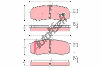 TRW Sada brzdových destiček COTEC TRW GDB3110, GDB3110 TRW Sada brzdových destiček COTEC TRW GDB3110, GDB3110