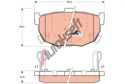 TRW Sada brzdovch destiek COTEC TRW GDB3170, GDB3170