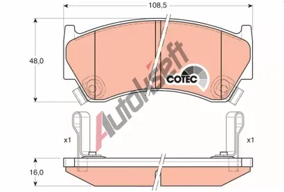 TRW Sada brzdovch destiek COTEC TRW GDB3180, GDB3180