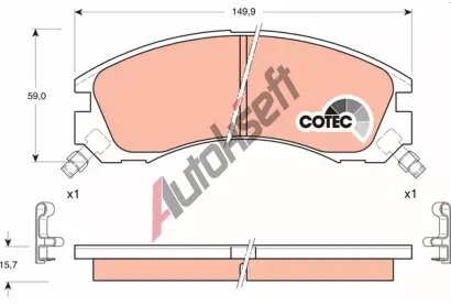 TRW Sada brzdových destiček COTEC TRW GDB3200, GDB3200 TRW Sada brzdových destiček COTEC TRW GDB3200, GDB3200