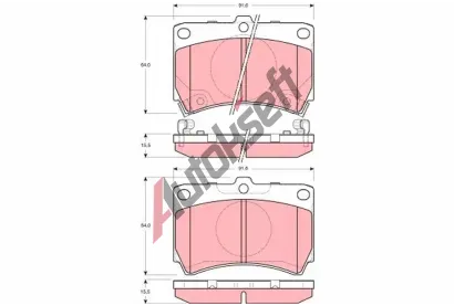 TRW Sada brzdových destiček - kotoučová brzda TRW GDB3206, GDB3206 TRW Sada brzdových destiček - kotoučová brzda TRW GDB3206, GDB3206