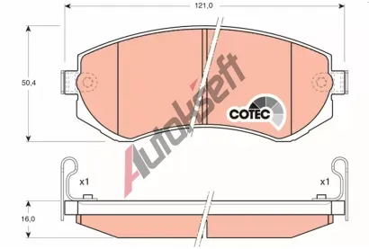 TRW Sada brzdovch destiek COTEC TRW GDB3208, GDB3208