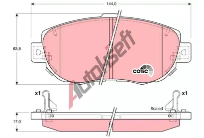 TRW Sada brzdovch destiek COTEC TRW GDB3235, GDB3235