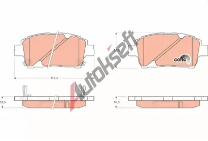 TRW Sada brzdovch destiek COTEC TRW GDB3242, GDB3242