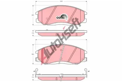 TRW Sada brzdovch destiek COTEC TRW GDB3244, GDB3244