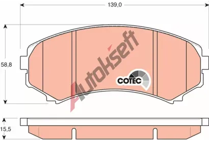 TRW Sada brzdových destiček COTEC TRW GDB3246, GDB3246 TRW Sada brzdových destiček COTEC TRW GDB3246, GDB3246