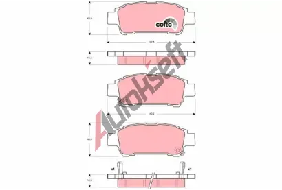 TRW Sada brzdovch destiek COTEC TRW GDB3249, GDB3249