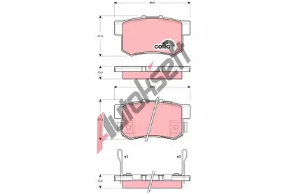 TRW Sada brzdovch destiek COTEC TRW GDB3269, GDB3269