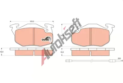 TRW Sada brzdovch destiek COTEC TRW GDB327, GDB327