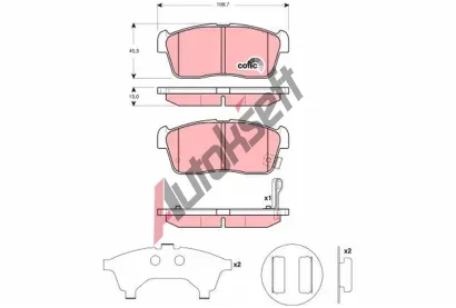 TRW Sada brzdovch destiek COTEC TRW GDB3276, GDB3276