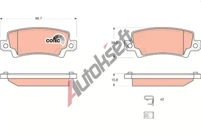 TRW Sada brzdových destiček COTEC TRW GDB3289, GDB3289 TRW Sada brzdových destiček COTEC TRW GDB3289, GDB3289