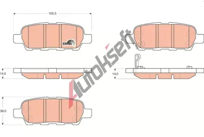 TRW Sada brzdovch destiek COTEC TRW GDB3294, GDB3294