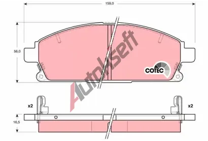 TRW Sada brzdovch destiek COTEC TRW GDB3312, GDB3312
