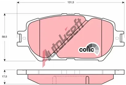 TRW Sada brzdovch destiek COTEC TRW GDB3314, GDB3314