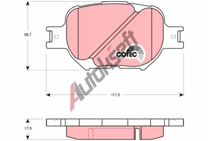 TRW Sada brzdovch destiek COTEC TRW GDB3316, GDB3316