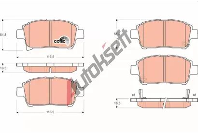TRW Sada brzdovch destiek COTEC TRW GDB3317, GDB3317
