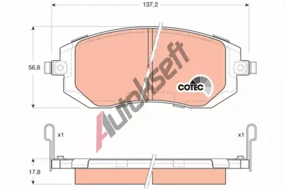 TRW Sada brzdovch destiek COTEC TRW GDB3328, GDB3328