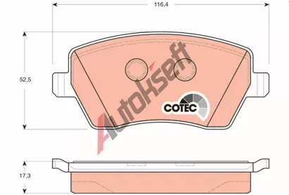 TRW Sada brzdových destiček COTEC TRW GDB3332, GDB3332  TRW Sada brzdových destiček COTEC TRW GDB3332, GDB3332
