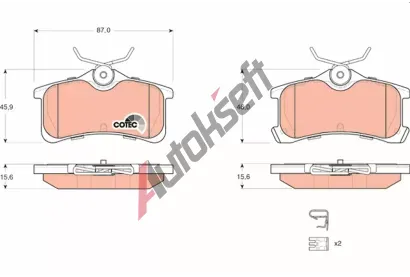 TRW Sada brzdovch destiek COTEC TRW GDB3334, GDB3334