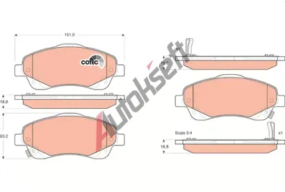 TRW Sada brzdovch destiek COTEC TRW GDB3336, GDB3336