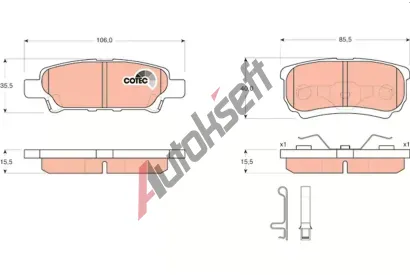 TRW Sada brzdovch destiek COTEC TRW GDB3341, GDB3341