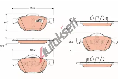 TRW Sada brzdovch destiek COTEC TRW GDB3355, GDB3355