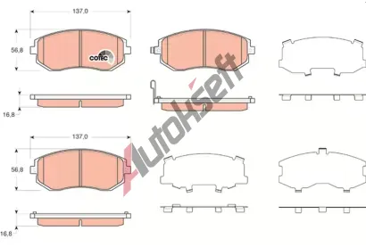 TRW Sada brzdovch destiek COTEC TRW GDB3371, GDB3371
