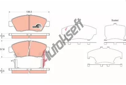 TRW Sada brzdovch destiek COTEC TRW GDB3375, GDB3375