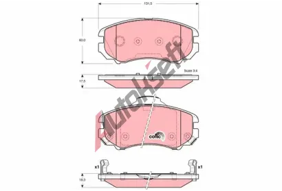 TRW Sada brzdovch destiek COTEC TRW GDB3386, GDB3386