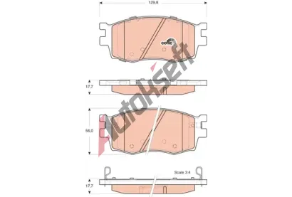 TRW Sada brzdových destiček COTEC TRW GDB3420, GDB3420 TRW Sada brzdových destiček COTEC TRW GDB3420, GDB3420