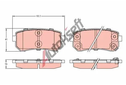 TRW Sada brzdovch destiek COTEC TRW GDB3421, GDB3421