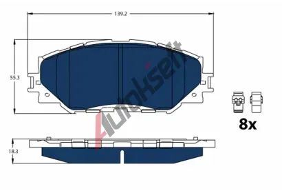 TRW Sada brzdovch destiek ELECTRIC BLUE TRW GDB3425BTE, GDB3425BTE