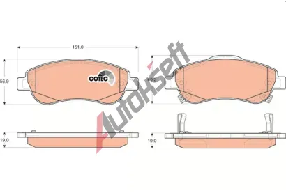 TRW Sada brzdových destiček COTEC TRW GDB3445, GDB3445 TRW Sada brzdových destiček COTEC TRW GDB3445, GDB3445