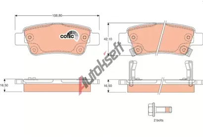 TRW Sada brzdových destiček COTEC TRW GDB3446, GDB3446 TRW Sada brzdových destiček COTEC TRW GDB3446, GDB3446