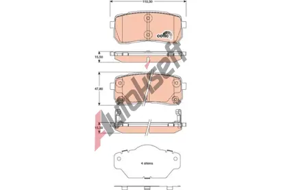 TRW Sada brzdovch destiek COTEC TRW GDB3449, GDB3449