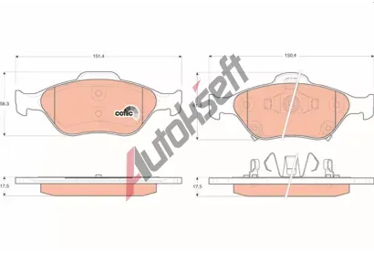 TRW Sada brzdovch destiek COTEC TRW GDB3457, GDB3457