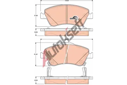 TRW Sada brzdovch destiek COTEC TRW GDB3481, GDB3481