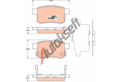 TRW Sada brzdových destiček COTEC TRW GDB3482, GDB3482 TRW Sada brzdových destiček COTEC TRW GDB3482, GDB3482