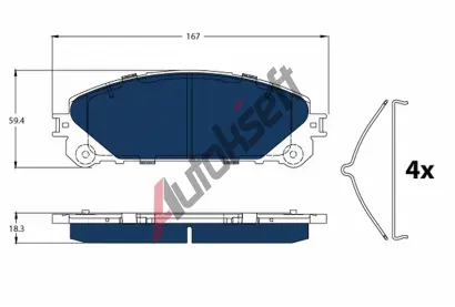 TRW Sada brzdovch destiek ELECTRIC BLUE TRW GDB3484BTE, GDB3484BTE
