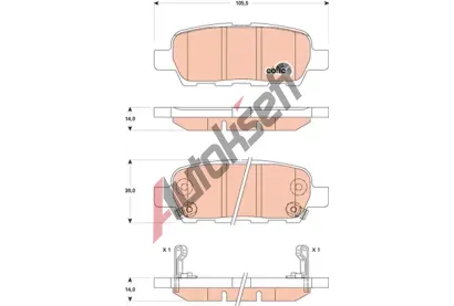 TRW Sada brzdovch destiek COTEC TRW GDB3507, GDB3507