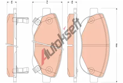 TRW Sada brzdovch destiek - kotouov brzda TRW GDB3511, GDB3511