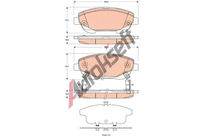 TRW Sada brzdovch destiek - kotouov brzda TRW GDB3518, GDB3518