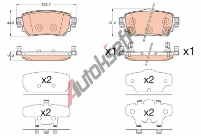 TRW Sada brzdovch destiek TRW GDB3617, GDB3617