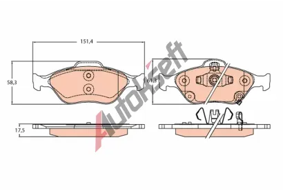 TRW Sada brzdových destiček TRW GDB3625, GDB3625 TRW Sada brzdových destiček TRW GDB3625, GDB3625