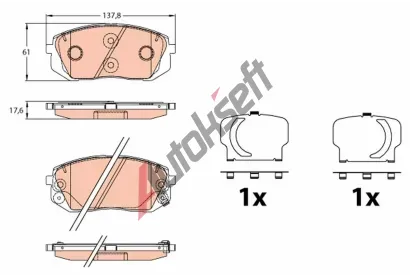 TRW Sada brzdových destiček TRW GDB3642, GDB3642 TRW Sada brzdových destiček TRW GDB3642, GDB3642