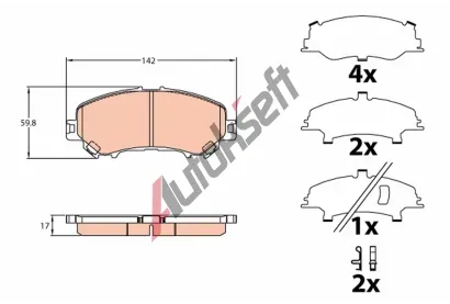 TRW Sada brzdovch destiek TRW GDB3648, GDB3648