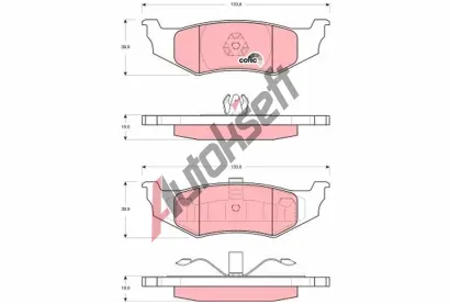 TRW Sada brzdovch destiek COTEC TRW GDB4119, GDB4119