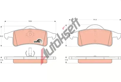 TRW Sada brzdovch destiek COTEC TRW GDB4127, GDB4127