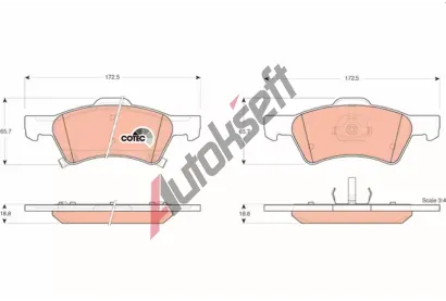TRW Sada brzdovch destiek COTEC TRW GDB4129, GDB4129